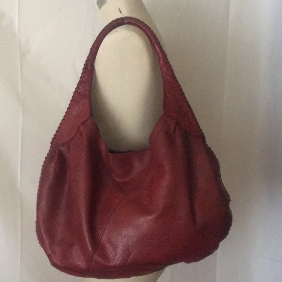 Lucky Brand Handbags - Lucky Brand Leather Hobo Bag Deep Red
